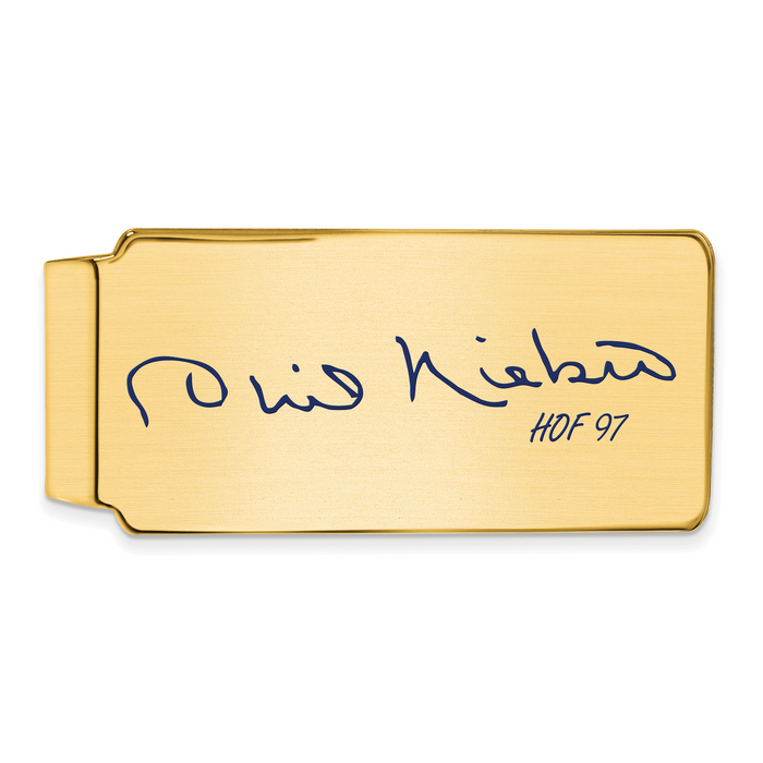 Gold-plating over Sterling Silver Phil Niekro Hall of Fame Signature Epoxy Money Clip