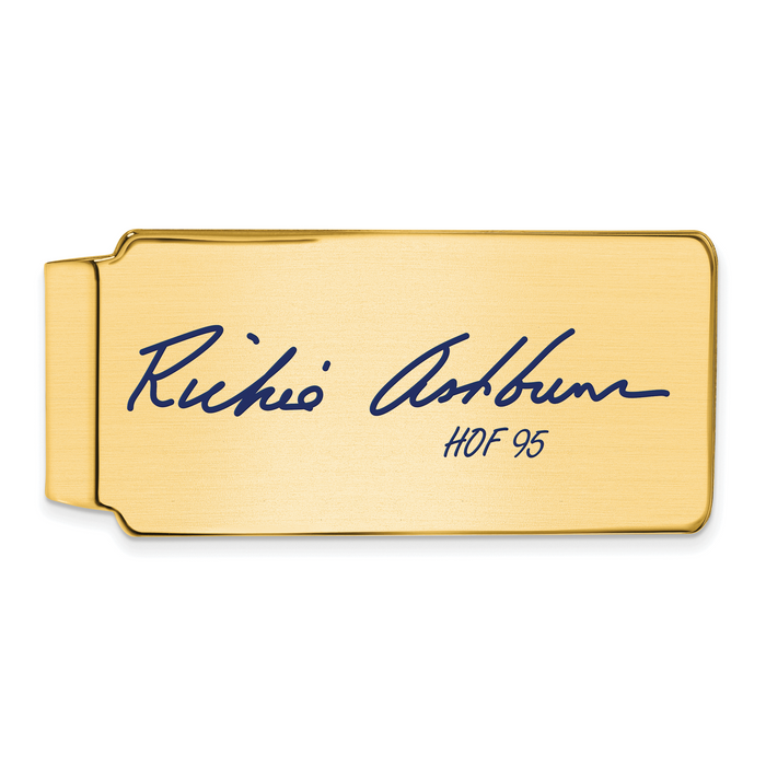 Gold-plating over Sterling Silver Richie Ashburn Hall of Fame Signature Epoxy Money Clip