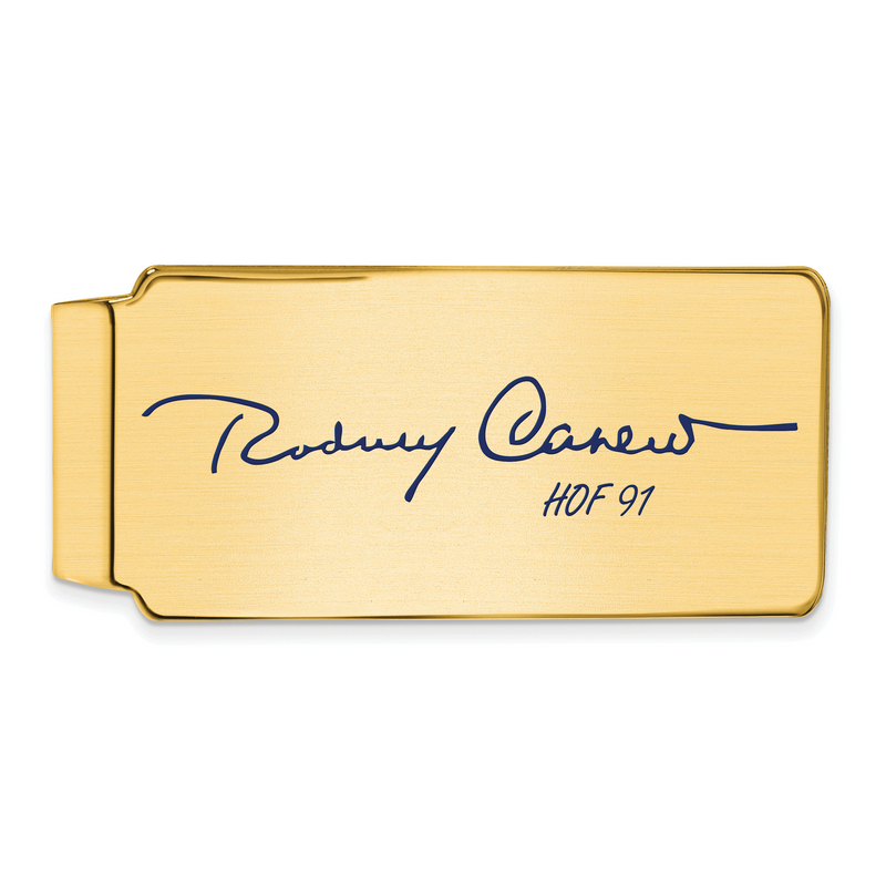 Gold-plating over Sterling Silver Rodney Carew Hall of Fame Signature Epoxy Money Clip