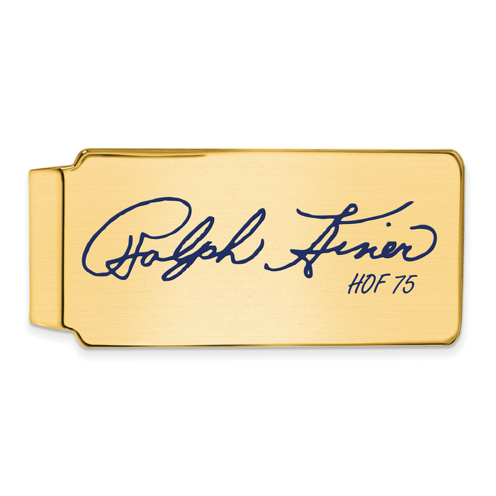Gold-plating over Sterling Silver Ralph Kiner Hall of Fame Signature Epoxy Money Clip