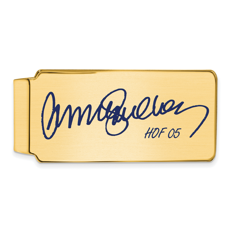 Gold-plating over Sterling Silver Ryne Sandberg Hall of Fame Signature Epoxy Money Clip