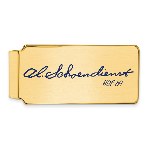 Gold-plating over Sterling Silver Al RED Schoendienst Hall of Fame Signature Epoxy Money Clip