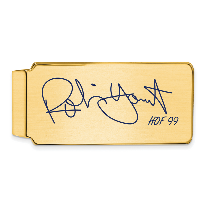 Gold-plating over Sterling Silver Robin Yount Hall of Fame Signature Epoxy Money Clip