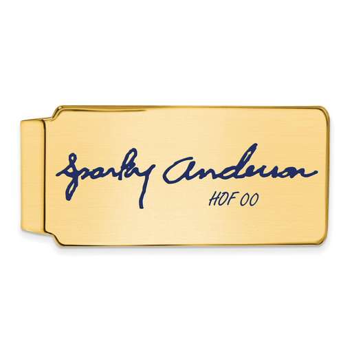Gold-plating over Sterling Silver George SPARKY Anderson Hall of Fame Signature Epoxy Money Clip