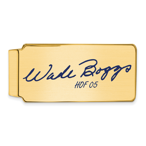 Gold-plating over Sterling Silver Wade Boggs Hall of Fame Signature Epoxy Money Clip