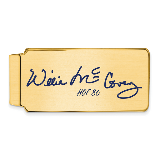 Gold-plating over Sterling Silver Willie McCovey Hall of Fame Signature Epoxy Money Clip