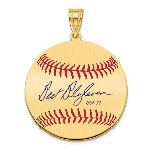Gold-plating over Sterling Silver Bert Blyleven Hall of Fame Signature Medium Epoxy Baseball Pendant