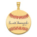 Gold-plating over Sterling Silver Walter BUCK Leonard Hall of Fame Signature Medium Epoxy Baseball Pendant