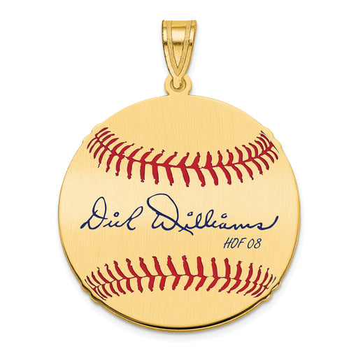 Gold-plating over Sterling Silver Dick Williams Hall of Fame Signature Medium Epoxy Baseball Pendant