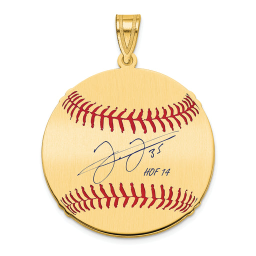 Gold-plating over Sterling Silver Frank Thomas Hall of Fame Signature Medium Epoxy Baseball Pendant