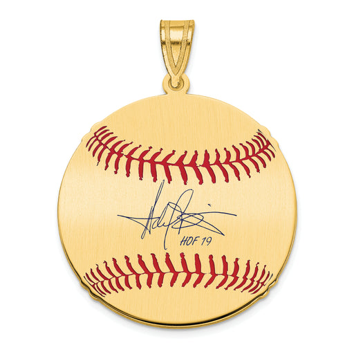 Gold-plating over Sterling Silver Harold Baines Hall of Fame Signature Medium Epoxy Baseball Pendant