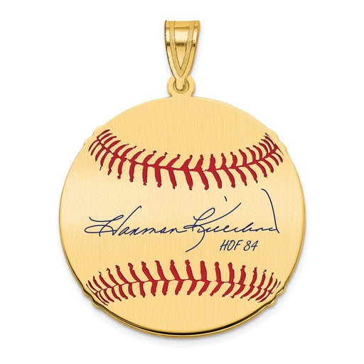 Gold-plating over Sterling Silver Harmon Killebrew Hall of Fame Signature Medium Epoxy Baseball Pendant