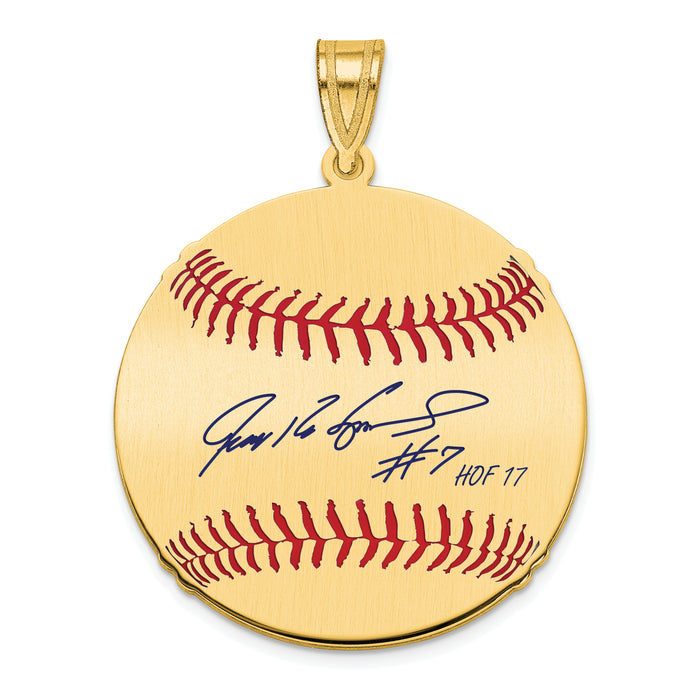 Gold-plating over Sterling Silver Ivan PUDGE Rodriguez Hall of Fame Signature Medium Epoxy Baseball P