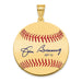 Gold-plating over Sterling Silver Jim Bunning Hall of Fame Signature Medium Epoxy Baseball Pendant
