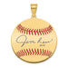 Gold-plating over Sterling Silver James JIM Rice Hall of Fame Signature Medium Epoxy Baseball Pendant