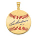 Gold-plating over Sterling Silver Lou Boudreau Hall of Fame Signature Medium Epoxy Baseball Pendant