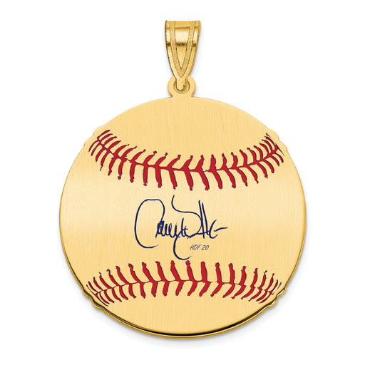 Gold-plating over Sterling Silver Larry Walker Hall of Fame Signature Medium Epoxy Baseball Pendant