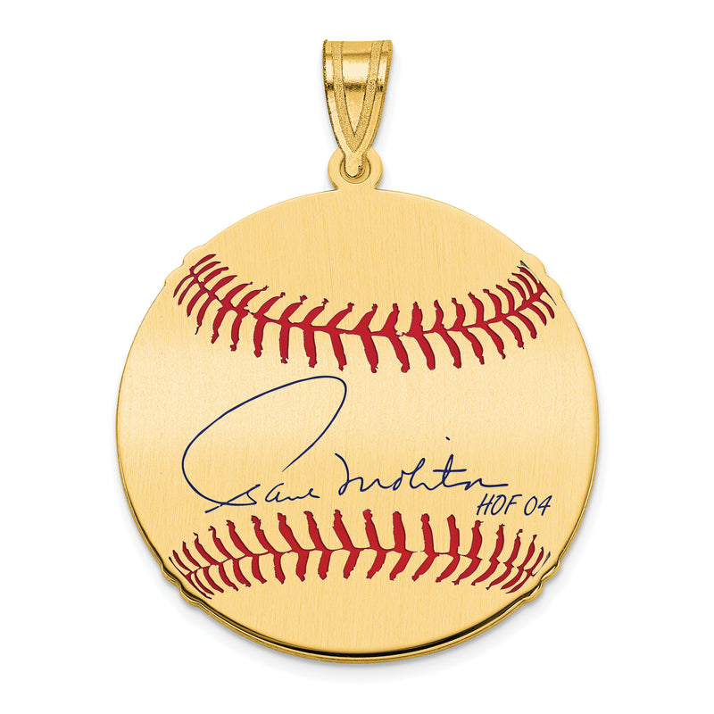 Gold-plating over Sterling Silver Paul Molitor Hall of Fame Signature Medium Epoxy Baseball Pendant