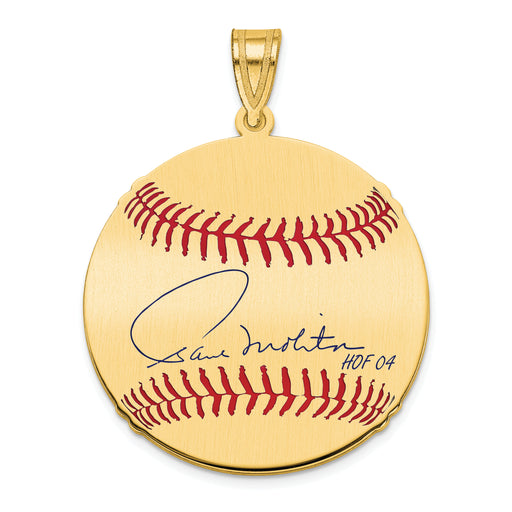 Gold-plating over Sterling Silver Paul Molitor Hall of Fame Signature Medium Epoxy Baseball Pendant