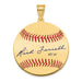 Gold-plating over Sterling Silver Rick Ferrell Hall of Fame Signature Medium Epoxy Baseball Pendant
