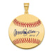 Gold-plating over Sterling Silver Ryne Sandberg Hall of Fame Signature Medium Epoxy Baseball Pendant