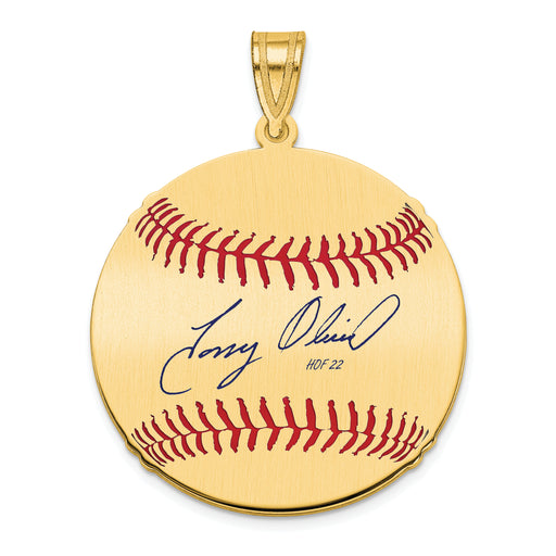 Gold-plating over Sterling Silver Tony Oliva Hall of Fame Signature Medium Epoxy Baseball Pendant