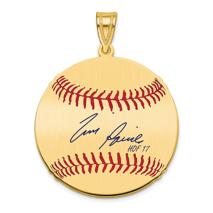 Gold-plating over Sterling Silver Tim Raines Hall of Fame Signature Medium Epoxy Baseball Pendant