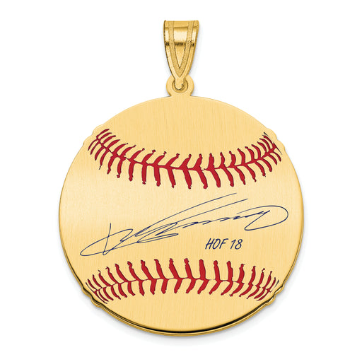 Gold-plating over Sterling Silver Vladimir Guerrero Hall of Fame Signature Medium Epoxy Baseball Pendant