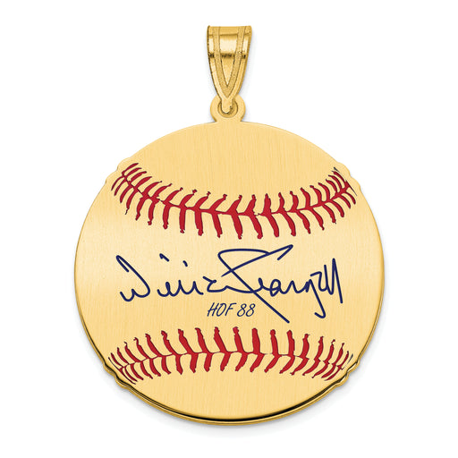 Gold-plating over Sterling Silver Wilver WILLIE Stargell Hall of Fame Signature Medium Epoxy Baseball Pendant