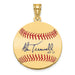 Gold-plating over Sterling Silver Alan Trammell Hall of Fame Signature Small Epoxy Baseball Pendant