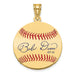 Gold-plating over Sterling Silver Bobby Doerr Hall of Fame Signature Small Epoxy Baseball Pendant