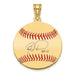 Gold-plating over Sterling Silver Barry Larkin Hall of Fame Signature Small Epoxy Baseball Pendant