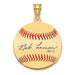 Gold-plating over Sterling Silver Bob Lemon Hall of Fame Signature Small Epoxy Baseball Pendant