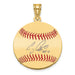 Gold-plating over Sterling Silver Craig Biggio Hall of Fame Signature Small Epoxy Baseball Pendant