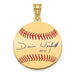 Gold-plating over Sterling Silver Dave Winfield Hall of Fame Signature Small Epoxy Baseball Pendant