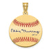 Gold-plating over Sterling Silver Eddie Murray Hall of Fame Signature Small Epoxy Baseball Pendant