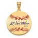 Gold-plating over Sterling Silver Eddie Mathews Hall of Fame Signature Small Epoxy Baseball Pendant