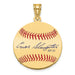 Gold-plating over Sterling Silver Enos Slaughter Hall of Fame Signature Small Epoxy Baseball Pendant