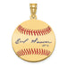 Gold-plating over Sterling Silver Earl Weaver Hall of Fame Signature Small Epoxy Baseball Pendant