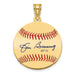 Gold-plating over Sterling Silver Jim Bunning Hall of Fame Signature Small Epoxy Baseball Pendant