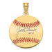 Gold-plating over Sterling Silver John JACK Morris Hall of Fame Signature Small Epoxy Baseball Pendant