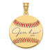 Gold-plating over Sterling Silver James JIM Rice Hall of Fame Signature Small Epoxy Baseball Pendant