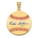 Gold-plating over Sterling Silver Richie Ashburn Hall of Fame Signature Small Epoxy Baseball Pendant