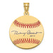 Gold-plating over Sterling Silver c Hall of Fame Signature Small Epoxy Baseball Pendant