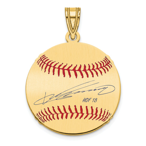 Gold-plating over Sterling Silver Vladimir Guerrero Hall of Fame Signature Small Epoxy Baseball Pendant
