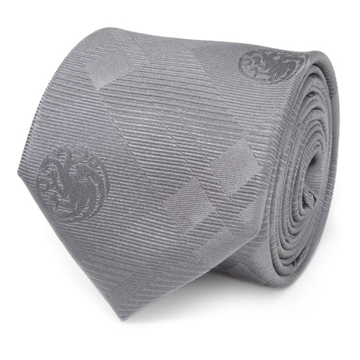 Targaryen Dragon Gray Plaid Silk Men's Tie