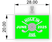 Sterling Silver Hole in One Golf Pendant - Displaying the dimensions in mm's.