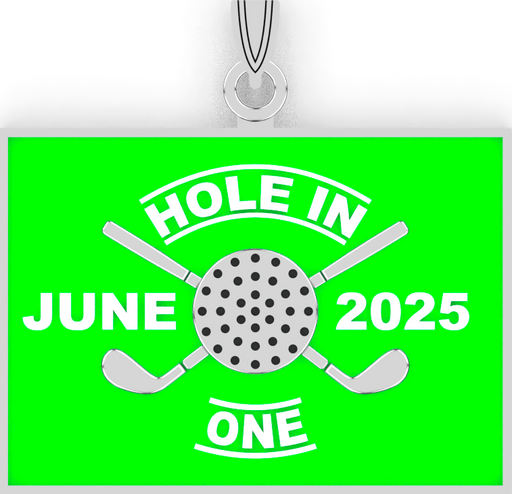 Sterling Silver Hole in One Golf Pendant - Personalized Month and Year