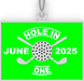 Sterling Silver Hole in One Golf Pendant - Personalized Month and Year