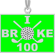 Sterling Silver I Broke 100 Golf Pendant